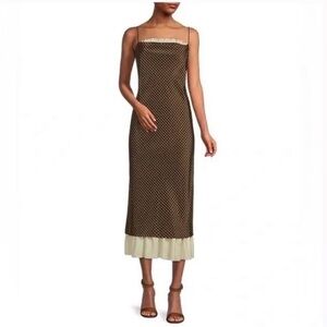 NWT ANTONIO MELANI x Courtney Grow Bond Gingham Print Flutter Hem Midi Dress